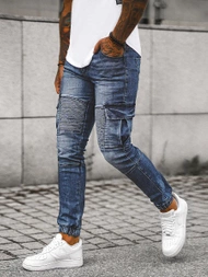 Ανδρικό παντελόνι jogger mπλε OZONEE NB/MP0092BS