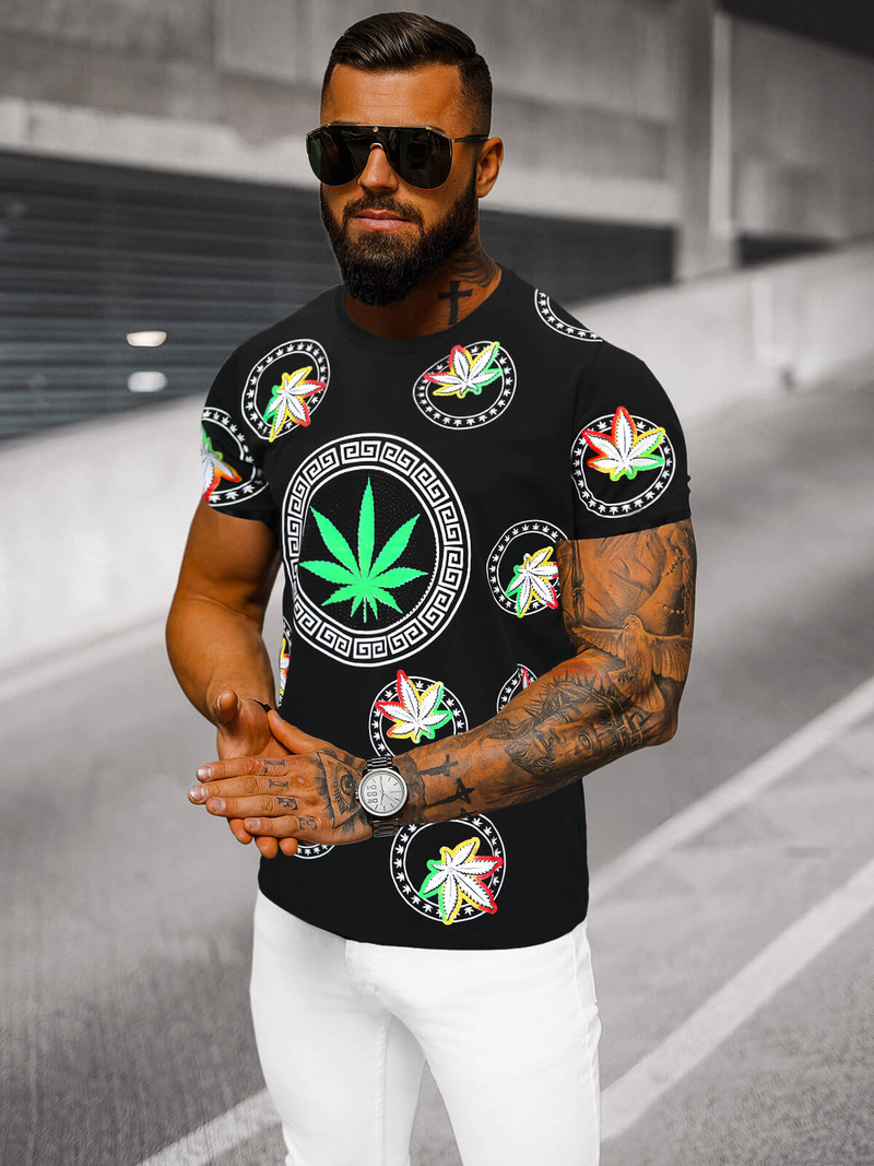 Ανδρικό μπλουζάκι μαύρο OZONEE O/T135/3