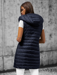 Γυναικείο αμάνικο μπουφάν ναυτικό μπλε OZONEE JS/16M9066/215