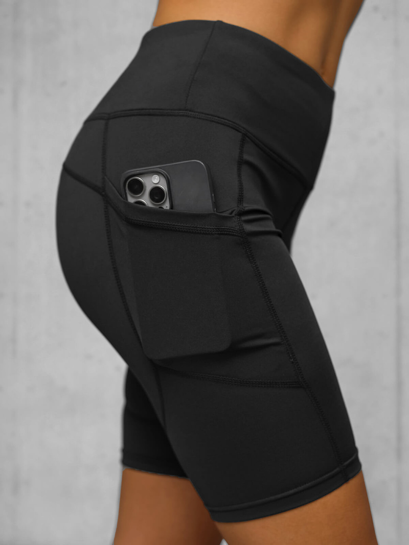 Κοντό μαύρο γυναικείο κολάν OZONEE JS/XY24003S