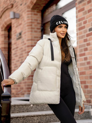 Γυναικείο μπουφάν eκρού OZONEE JS/5M3251/281Z