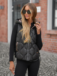 Γυναικείο αμάνικο μπουφάν mαύρος OZONEE O/5M3235/392