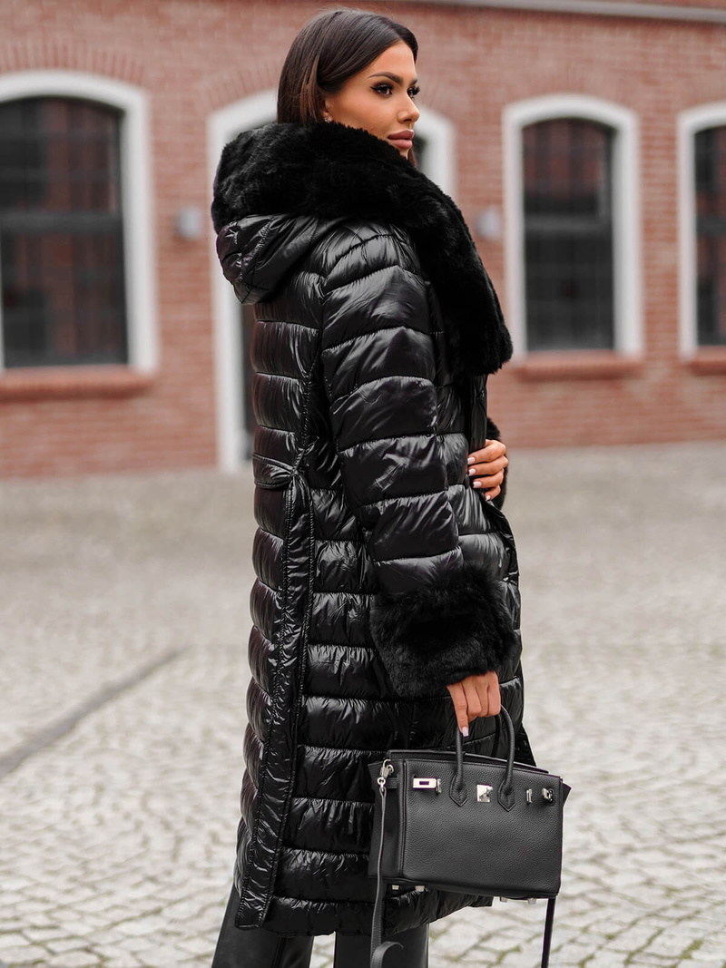 Γυναικείο παλτό μαύρο OZONEE JS/5M3160/392Z