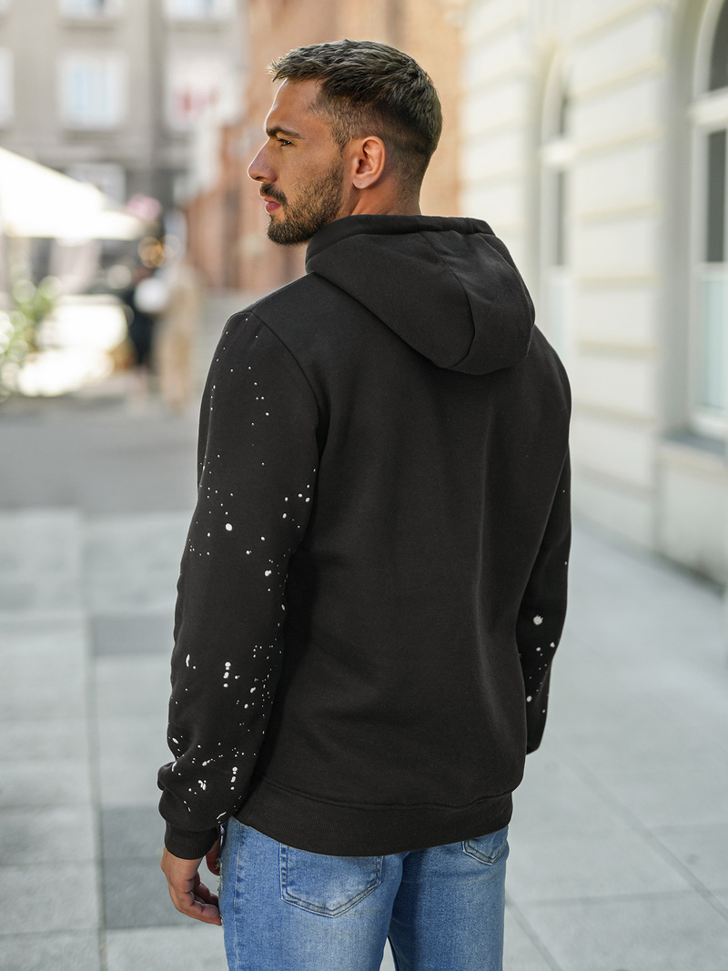 Ανδρικό Φούτερ με Κουκούλα μαύρο OZONEE JS/8B1737/3