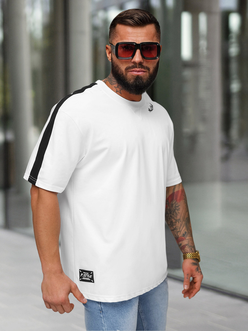 Ανδρικό μπλουζάκι λευκό OZONEE O/QQ1195