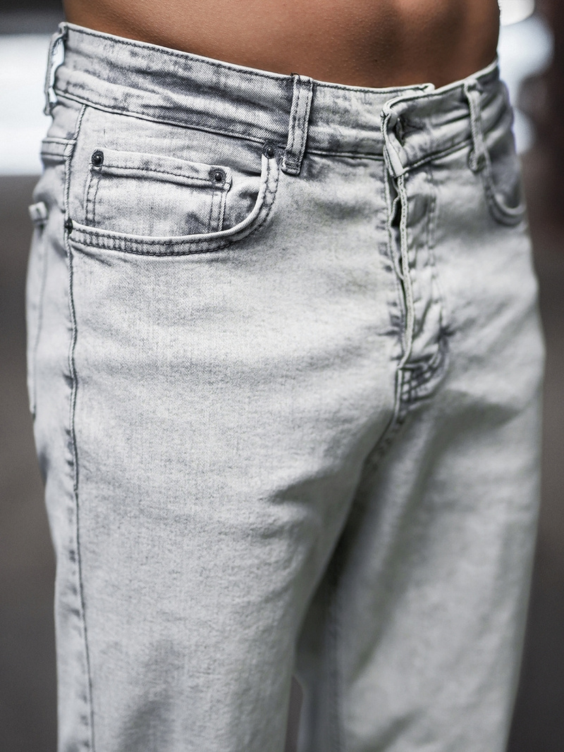 Ανδρικό τζιν παντελόνι γκρι OZONEE DP/780Z