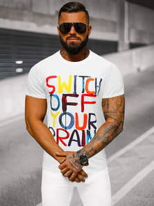 Ανδρικό μπλουζάκι λευκό OZONEE O/T125/1Z