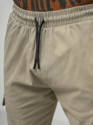 Ανδρικό παντελόνι chino jogger mπεζ OZONEE O/G3014Z