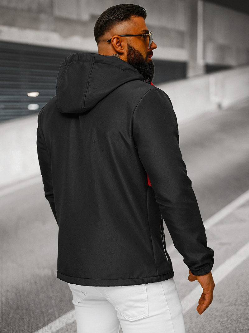 Ανδρικό μπουφάν Softshell μαύρο-Κόκκινο OZONEE JS/HH022/1C