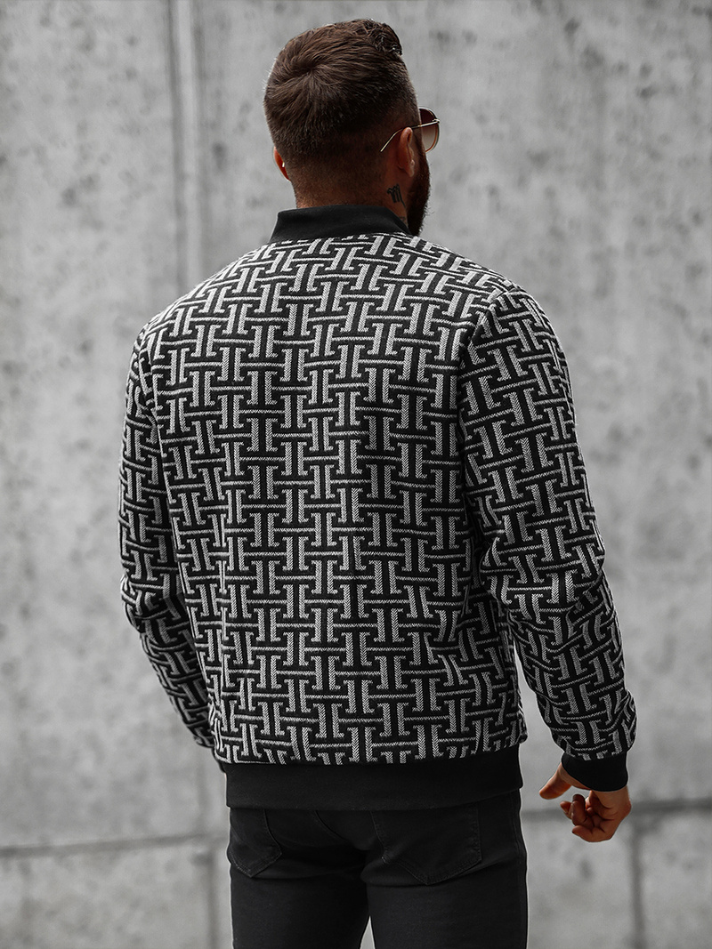 Ανδρικό μπουφάν mαύρο και γκρι OZONEE O/3A55