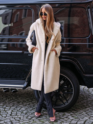 Γυναικείο χειμερινό μπουφάν από γούνα μπεζ OZONEE JS/11Z8250