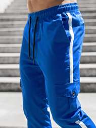 Ανδρικό παντελόνι chino jogger μπλε OZONEE DJ/5580