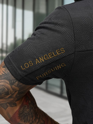 Ανδρικό μπλουζάκι μαύρο OZONEE O/QQ1568