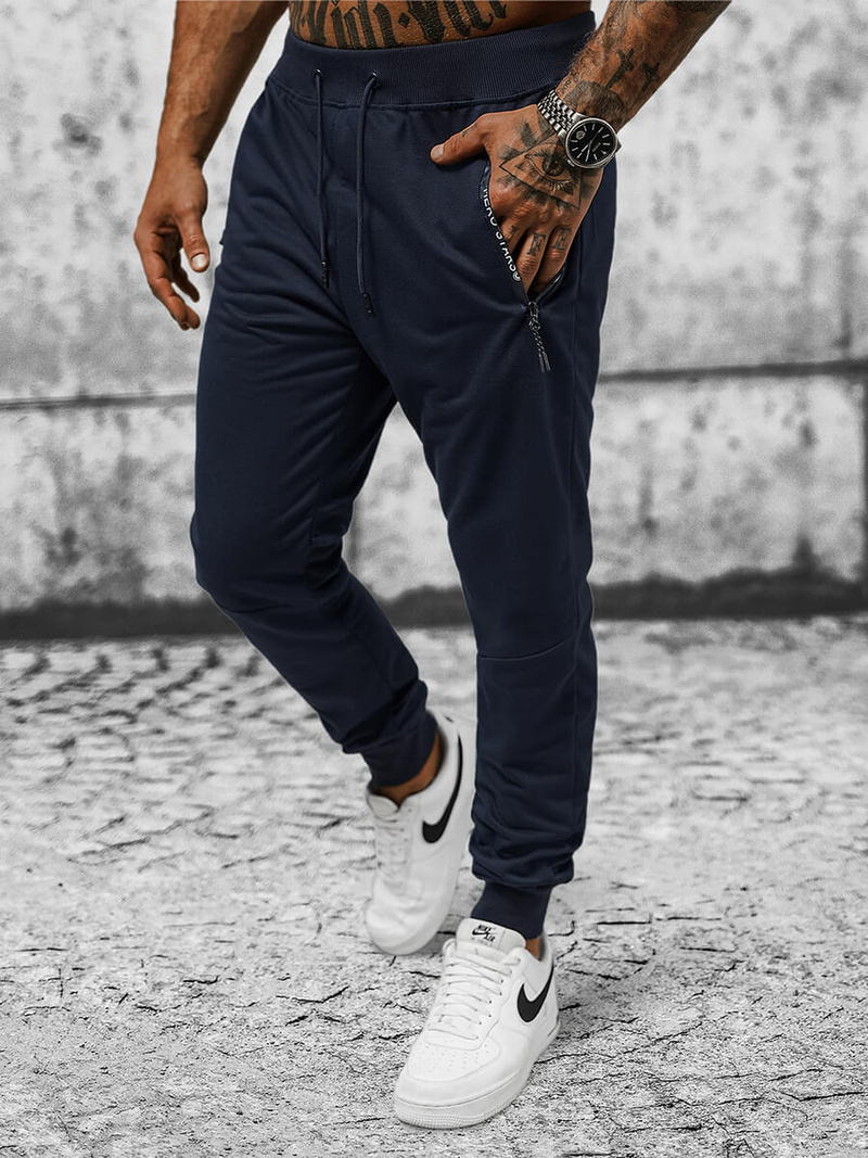 Ανδρικό παντελόνι φόρμας ναυτικό μπλε OZONEE JS/8K198