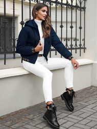 Γυναικείο μπουφάν ναυτικό μπλε OZONEE JS/16M9086/215Z