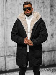 Ανδρικό χειμερινό μπουφάν mαύρος OZONEE JS/5M120/392