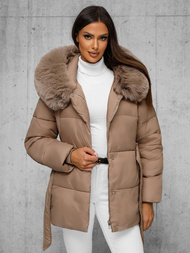 Γυναικείο μπουφάν μπεζ OZONEE JS/16M9206/62Z