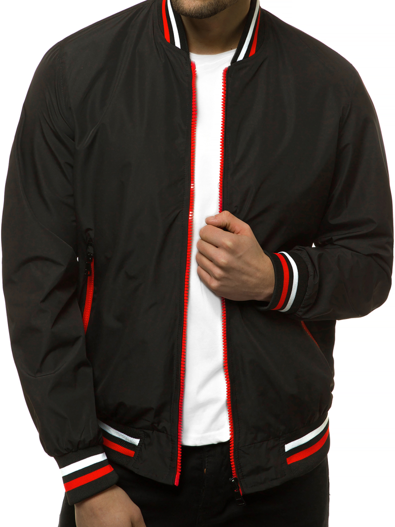 Ανδρικό Μπουφάν Bomber μαύρο OZONEE N/6194