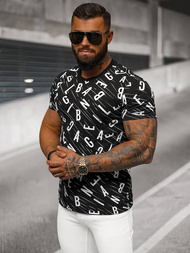 Ανδρικό μπλουζάκι μαύρο OZONEE JS/8T1196/3