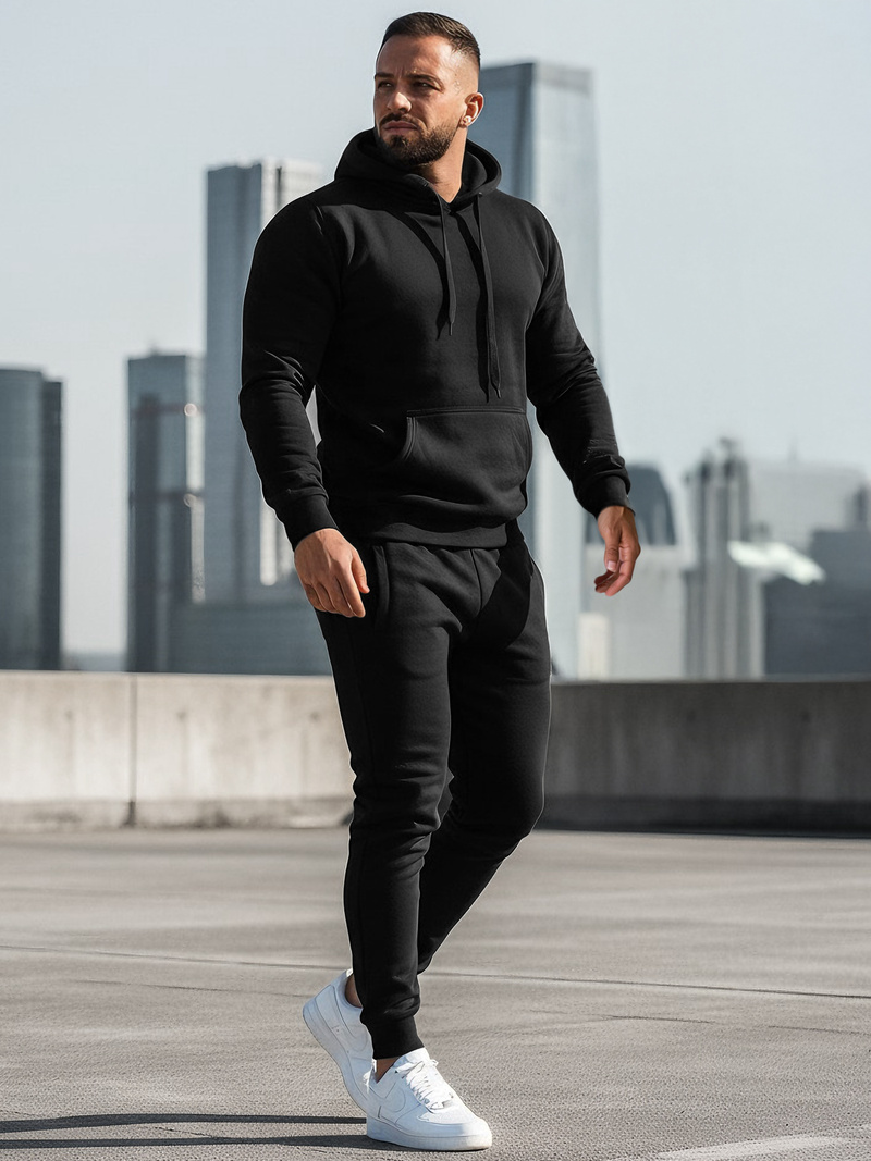 Ανδρικό σετ φόρμας μαύρο OZONEE JS/68C10381/3Z