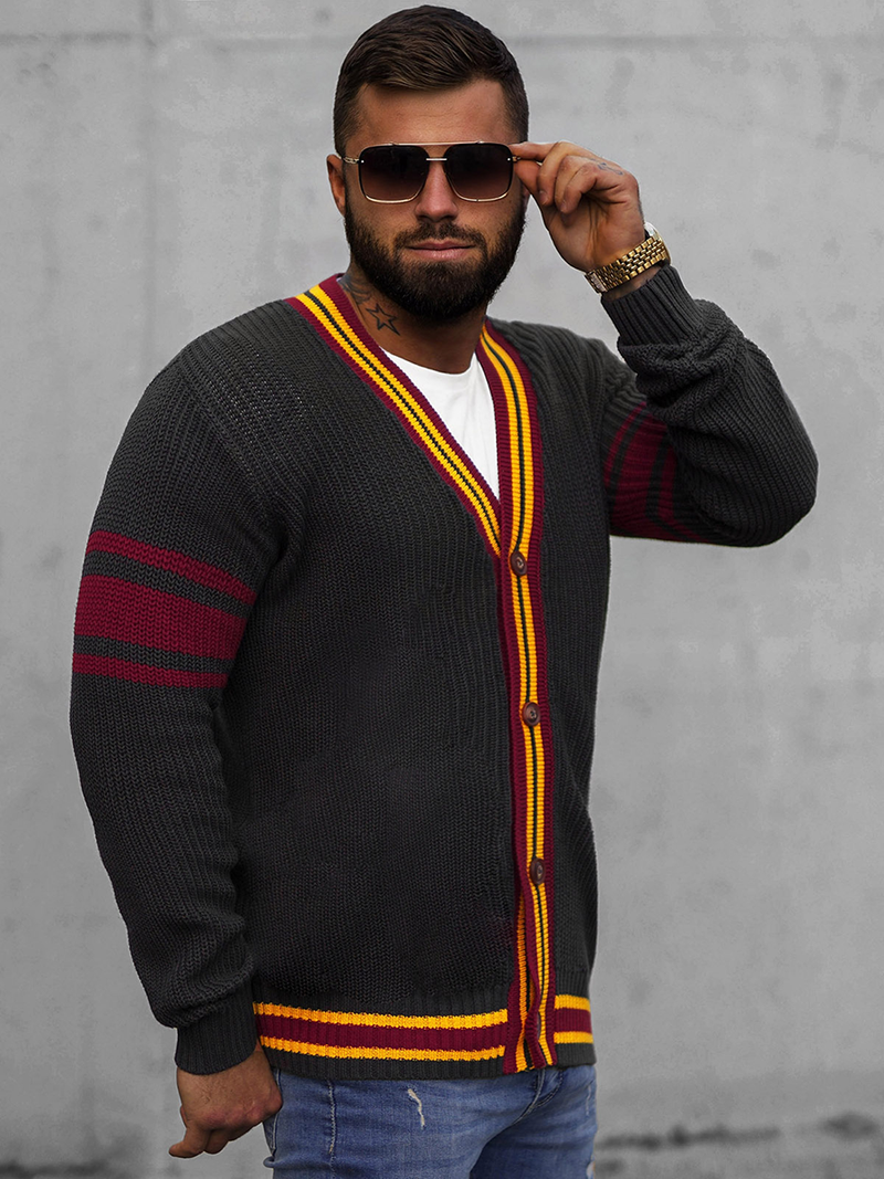 Ανδρικό πουλόβερ Γραφίτης OZONEE O/H9600