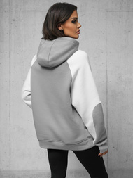 Φούτερ με Κουκούλα Γκρί OZONEE O/SWE23037Z