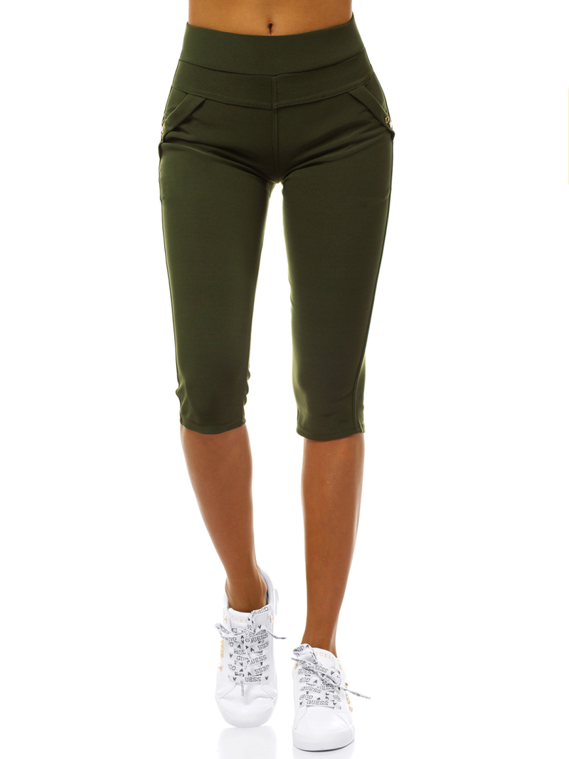 Γυναικείο κοντό κολάν χακί OZONEE JS/1041/B7
