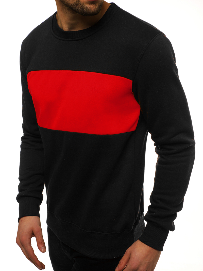 Ανδρικό Φούτερ μαύρο-Κόκκινο OZONEE JS/2010