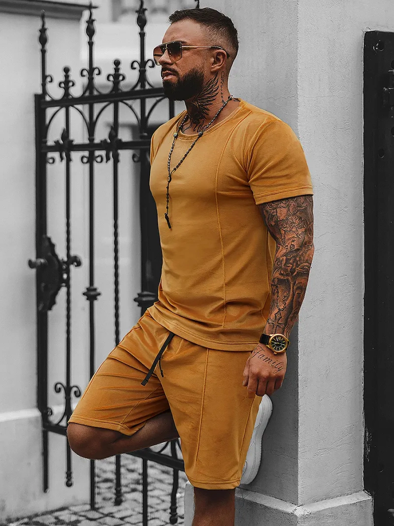 Ανδρικό σετ φόρμας kαμήλα OZONEE O/12133Z