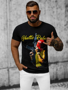 Ανδρικό μπλουζάκι μαύρο OZONEE O/T129/3