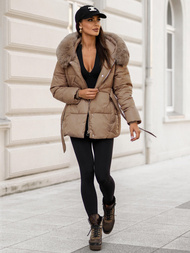 Γυναικείο μπουφάν μπεζ OZONEE JS/16M9206/62