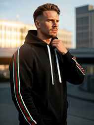 Ανδρικό Φούτερ με Κουκούλα μαύρο OZONEE JS/8B1731/3