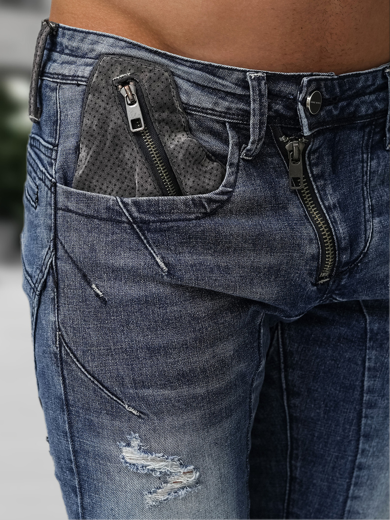 Ανδρικό τζιν παντελόνι mπλε OZONEE NB/MP0045BZ