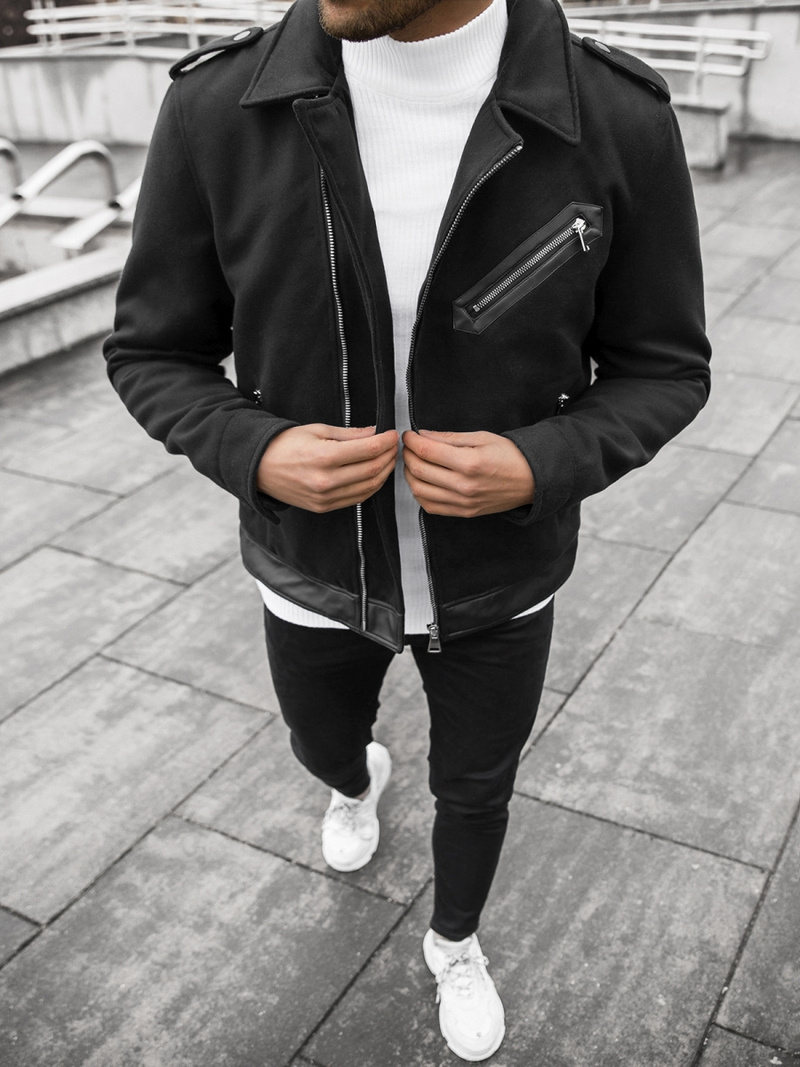 Ανδρικό μπουφάν μαύρο OZONEE JS/M15501