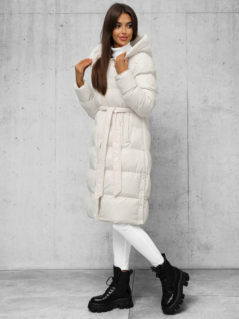 Γυναικείο μπουφάν eκρού OZONEE JS/5M3253/281