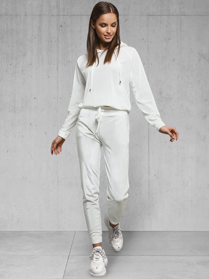 Γυναικείο σετ φόρμας δύο κομματιών λευκό OZONEE O/13120