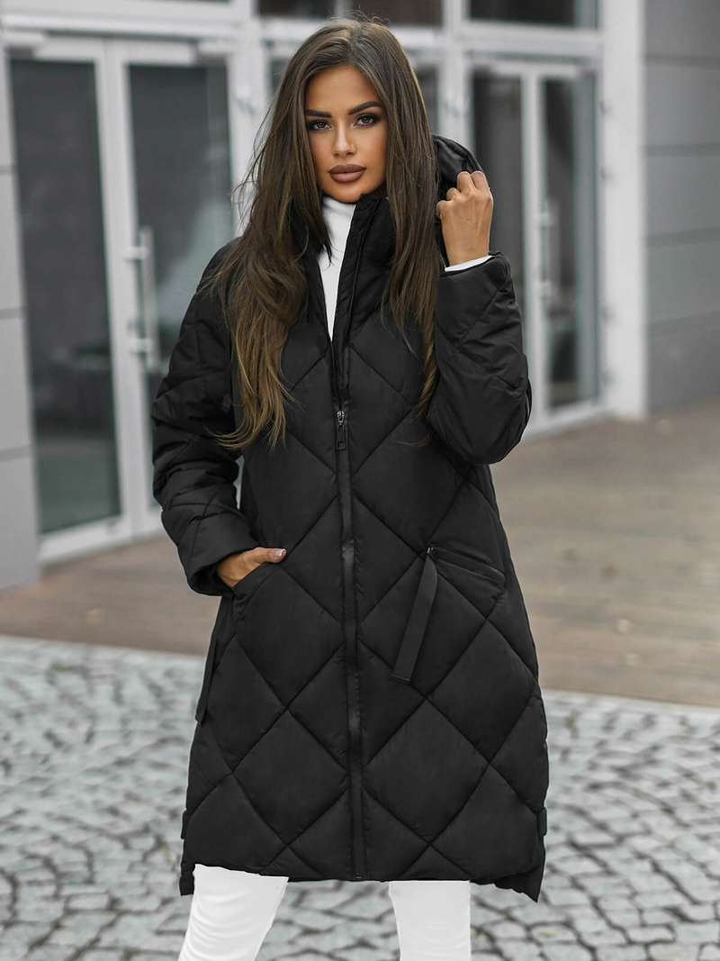 Γυναικείο μπουφάν μαύρο OZONEE JS/5M3168/392Z