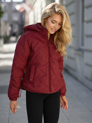 Γυναικείο μπουφάν bουργουνδία OZONEE JS/16M9315/06
