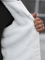 Ανδρικό τζιν μπουφάν σέρπα λευκό OZONEE NB/MJ541Z