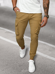 Ανδρικό παντελόνι chino jogger mπεζ OZONEE NB/MP0202KZ