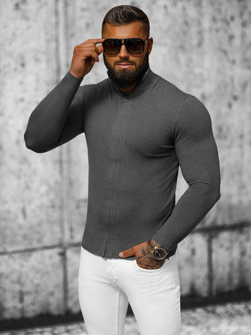 Ανδρικό πουλόβερ Γραφίτης OZONEE NB/MM6004/3Z