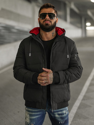 Ανδρικό μπουφάν mαύρος OZONEE JS/31M5003Z