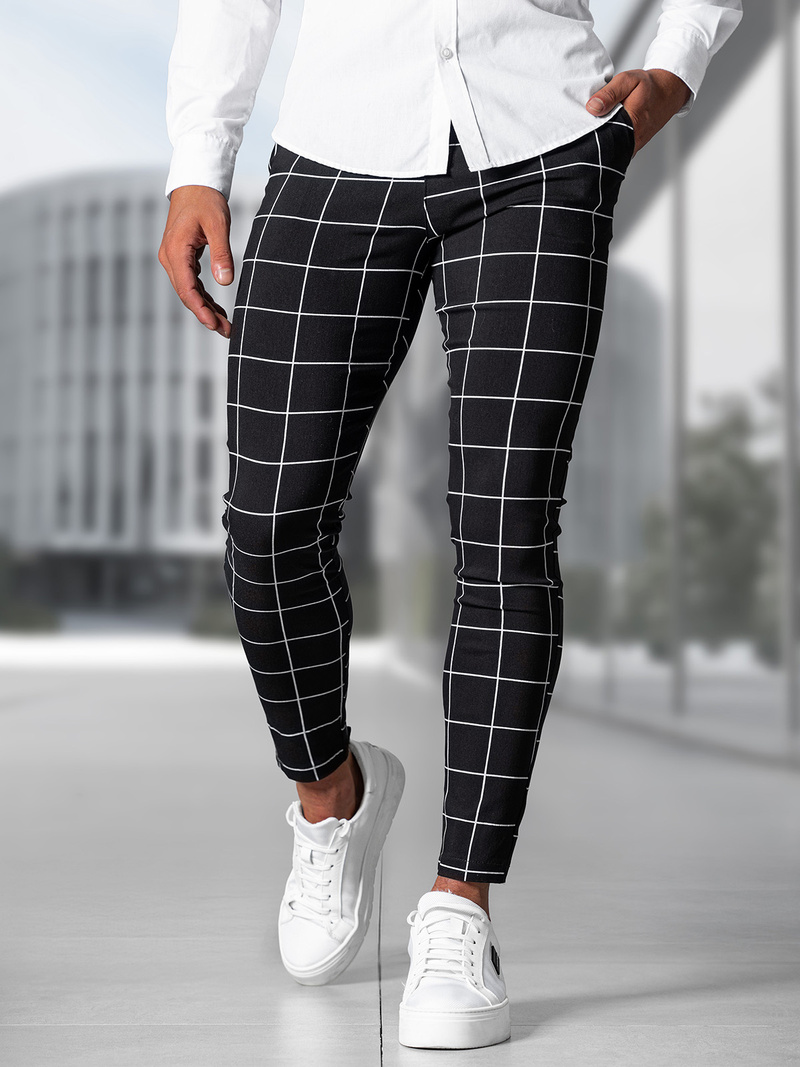 Ανδρικό παντελόνι chino mαύρος OZONEE O/P4009Z