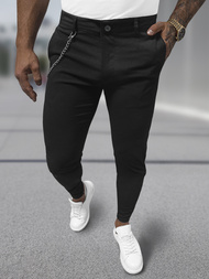 Ανδρικό παντελόνι chino μαύρο OZONEE DJ/3300