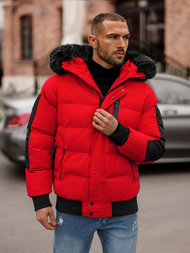 Ανδρικό χειμερινό μπουφάν το κόκκινο OZONEE O/M798Z