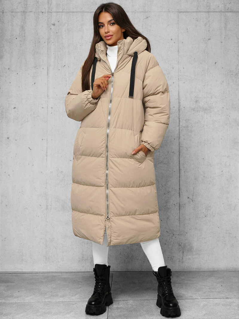 Γυναικείο μπουφάν μπεζ OZONEE JS/5M3163/62Z