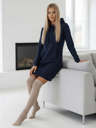 Γυναικείο φούτερ με κουκούλα μπλε OZONEE JS/YS10005/25Z