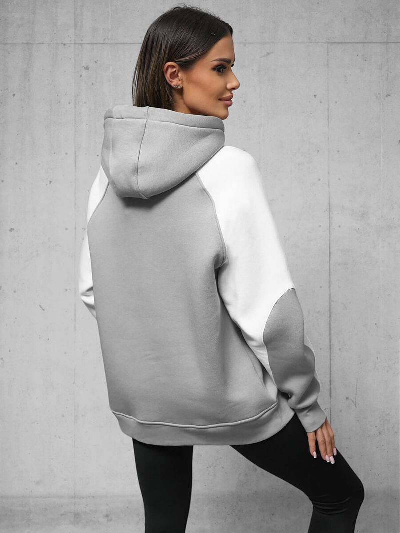 Φούτερ με Κουκούλα Γκρί OZONEE O/SWE23027