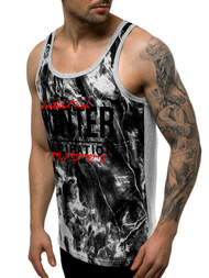 Ανδρικό αμάνικο μπλουζάκι γκρι OZONEE JS/SS11033