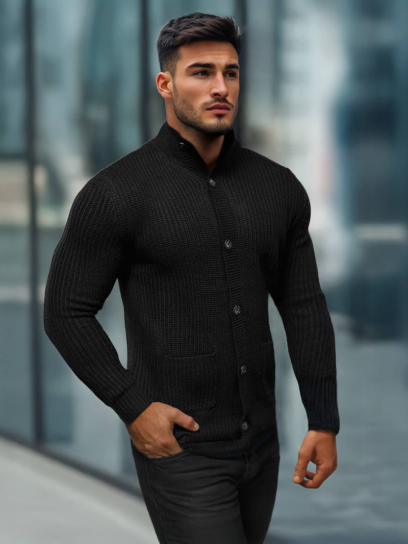 Ανδρικό πουλόβερ mαύρος OZONEE NB/MM6020/4Z